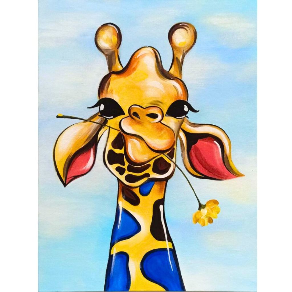 Мастер-класс - интерьерная картина «Жираф», живопись акрилом на холсте