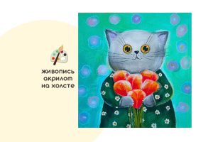 Мастер-класс по живописи на холсте - интерьерная картина «Весна»